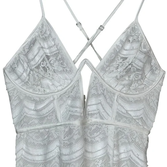 For Love and Lemons Mimi Mini White Lace Dress Size Medium NWT - Picture 5 of 9